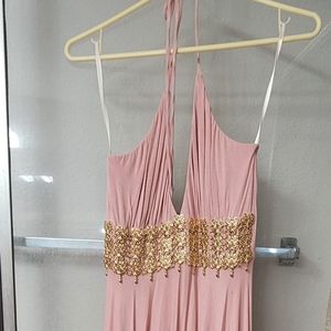 Sky brand pink hi low halter dress medium